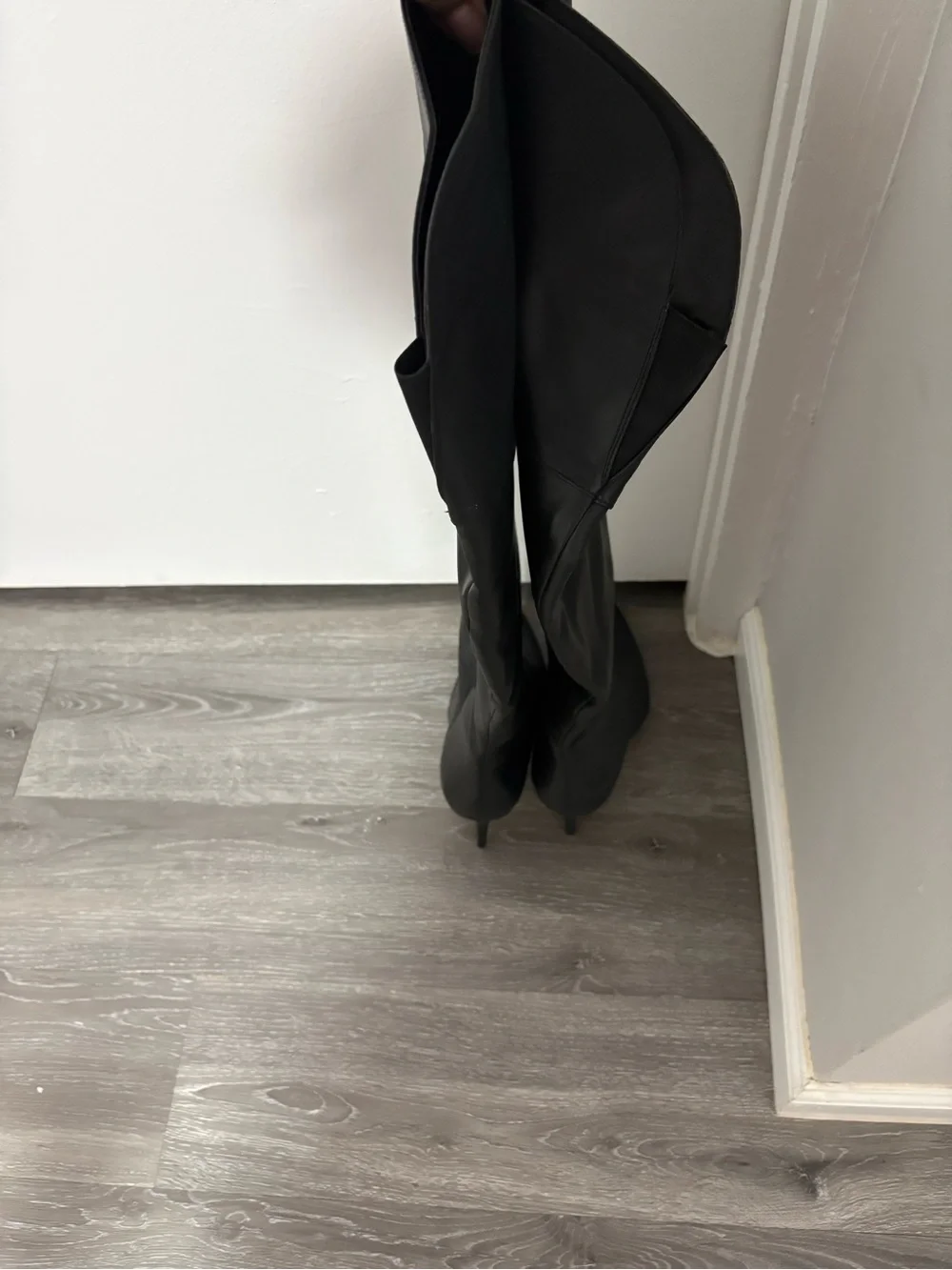 Dream Pairs Black Over-The-Knee Pointed Toe Stiletto Boot